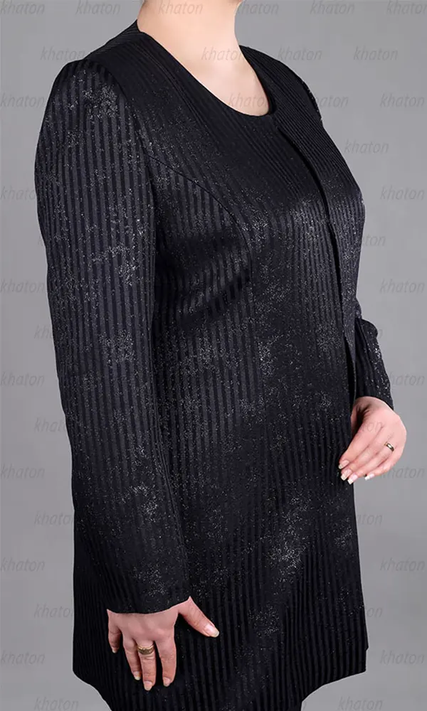 کت بلند و شلوار مشکی